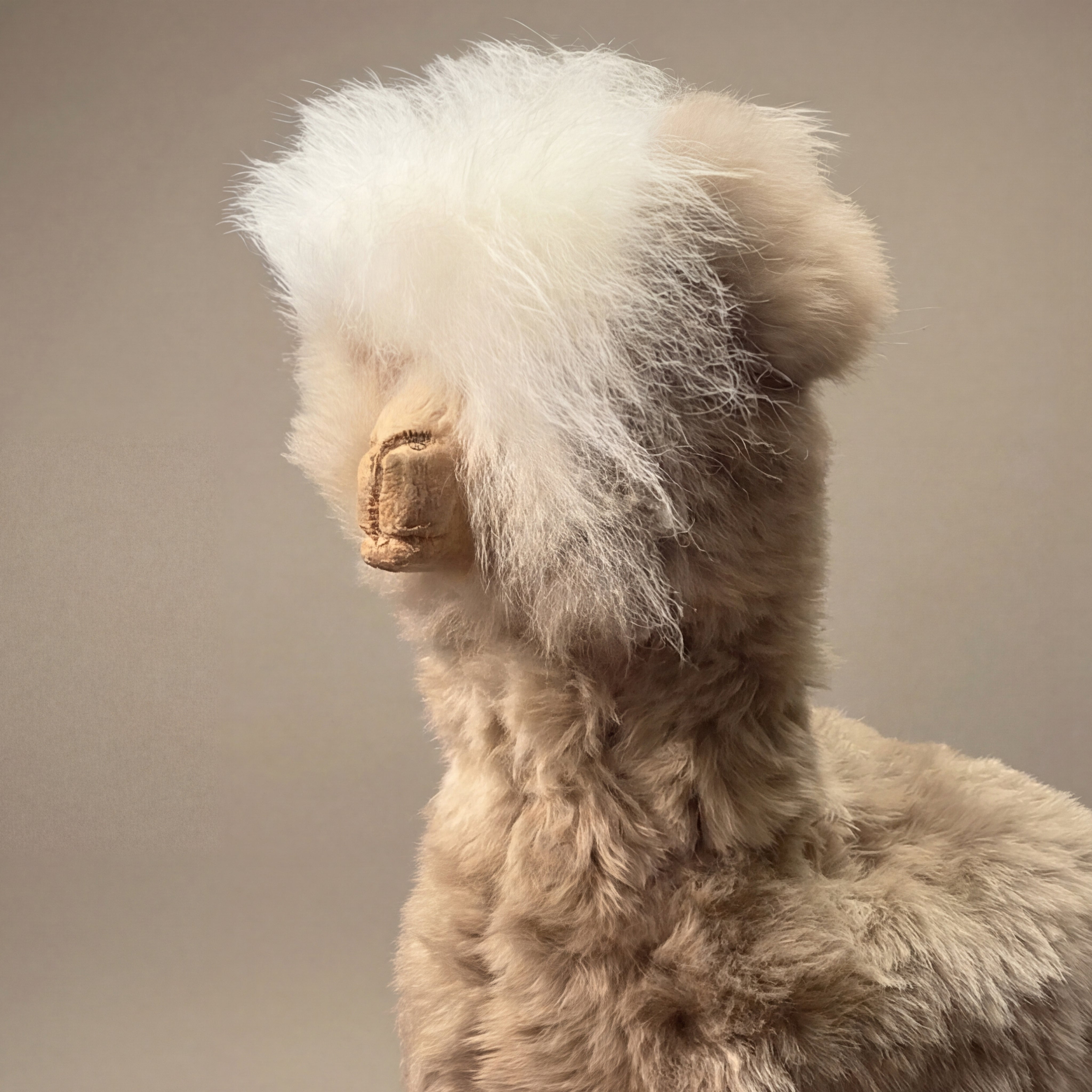 Schafhocker Alpaka »Pepper« Designer Hocker Tierhocker sandy beige