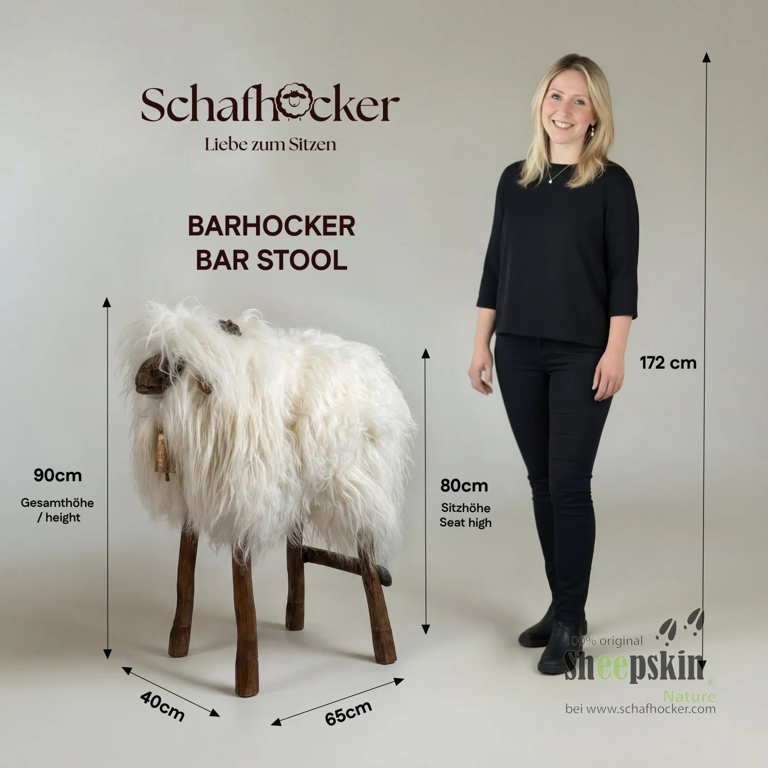 Design Barhocker Tierhocker Schafhocker »Zoro« der