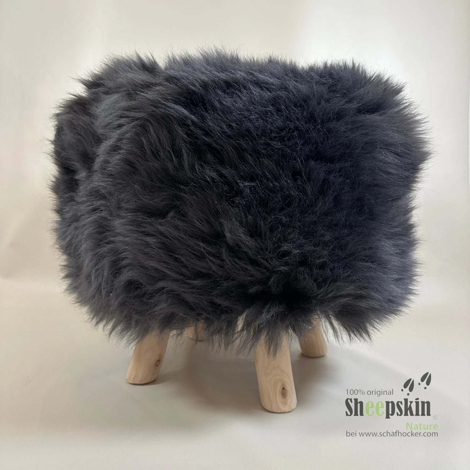 Designer Chalet Schaffell Hocker Fellhocker rund