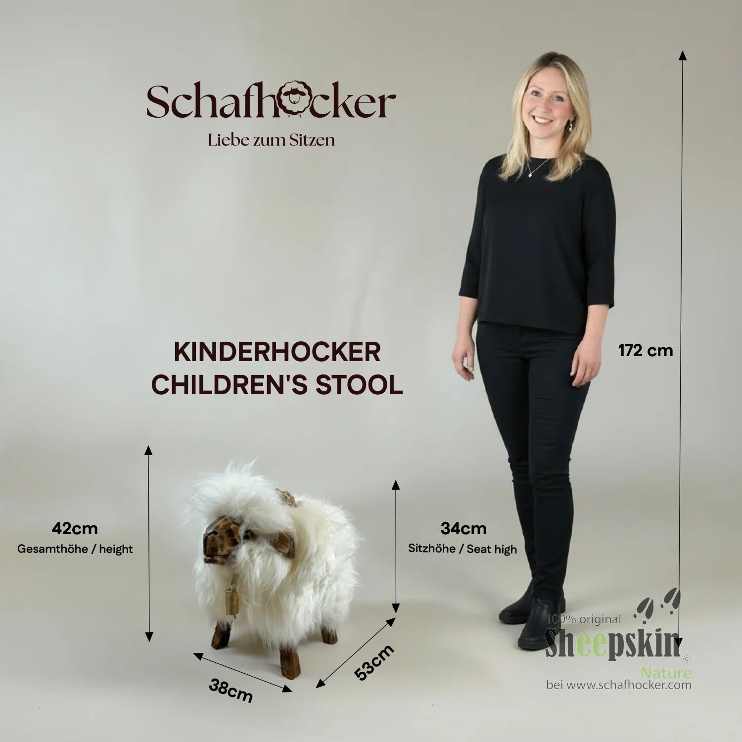 Designer Kinderhocker »Flora« das freche Madl Schafhocker