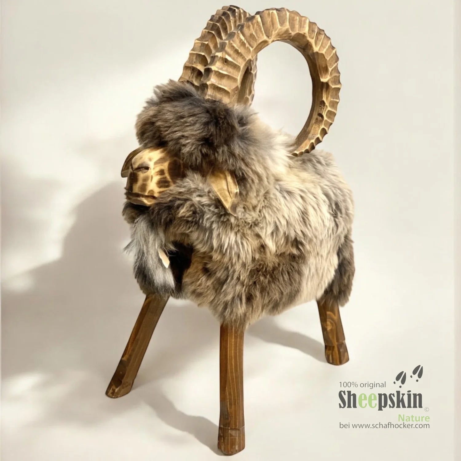 Premium Design Tierhocker ➤ Schafhocker 𓃵 Rocky der Steinbock braun limited Schafhocker Steinbock