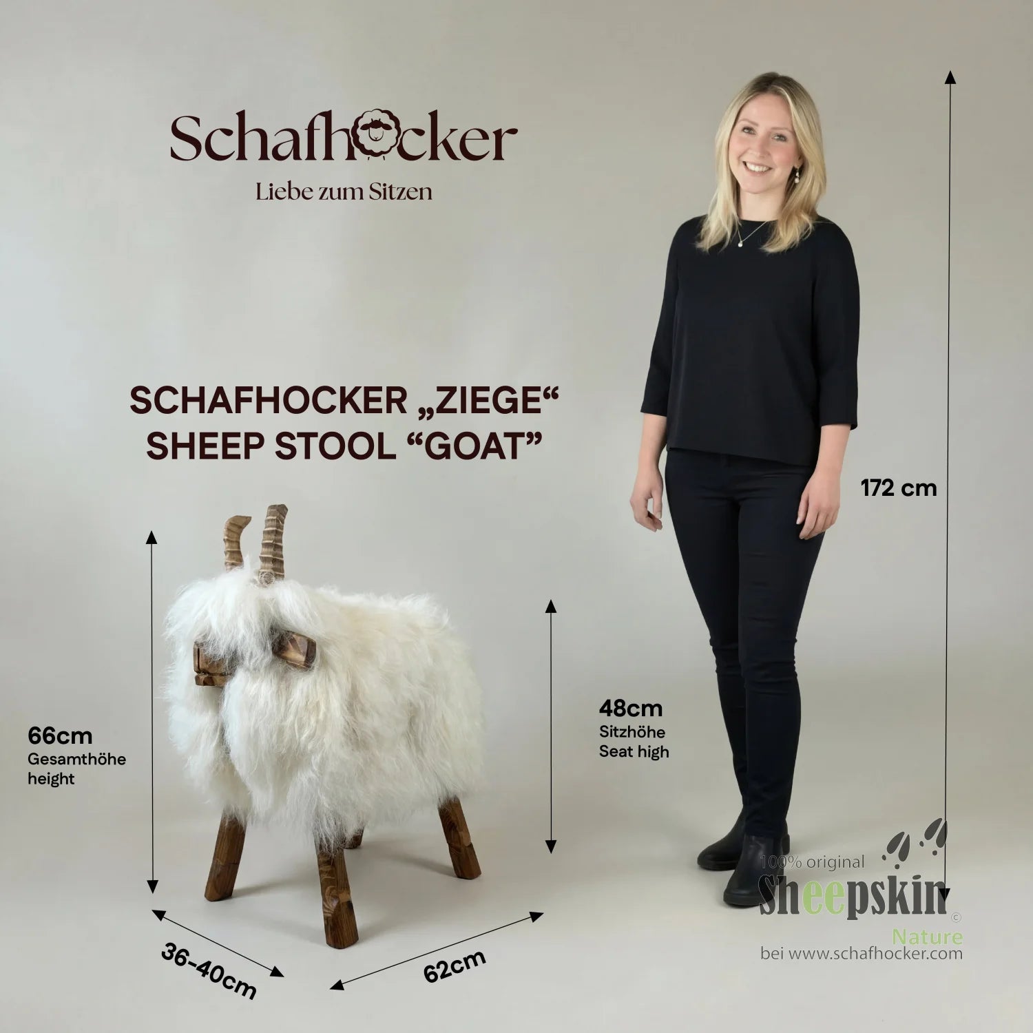 Premium Design Tierhocker Schafhocker Hocker »Gretl« die