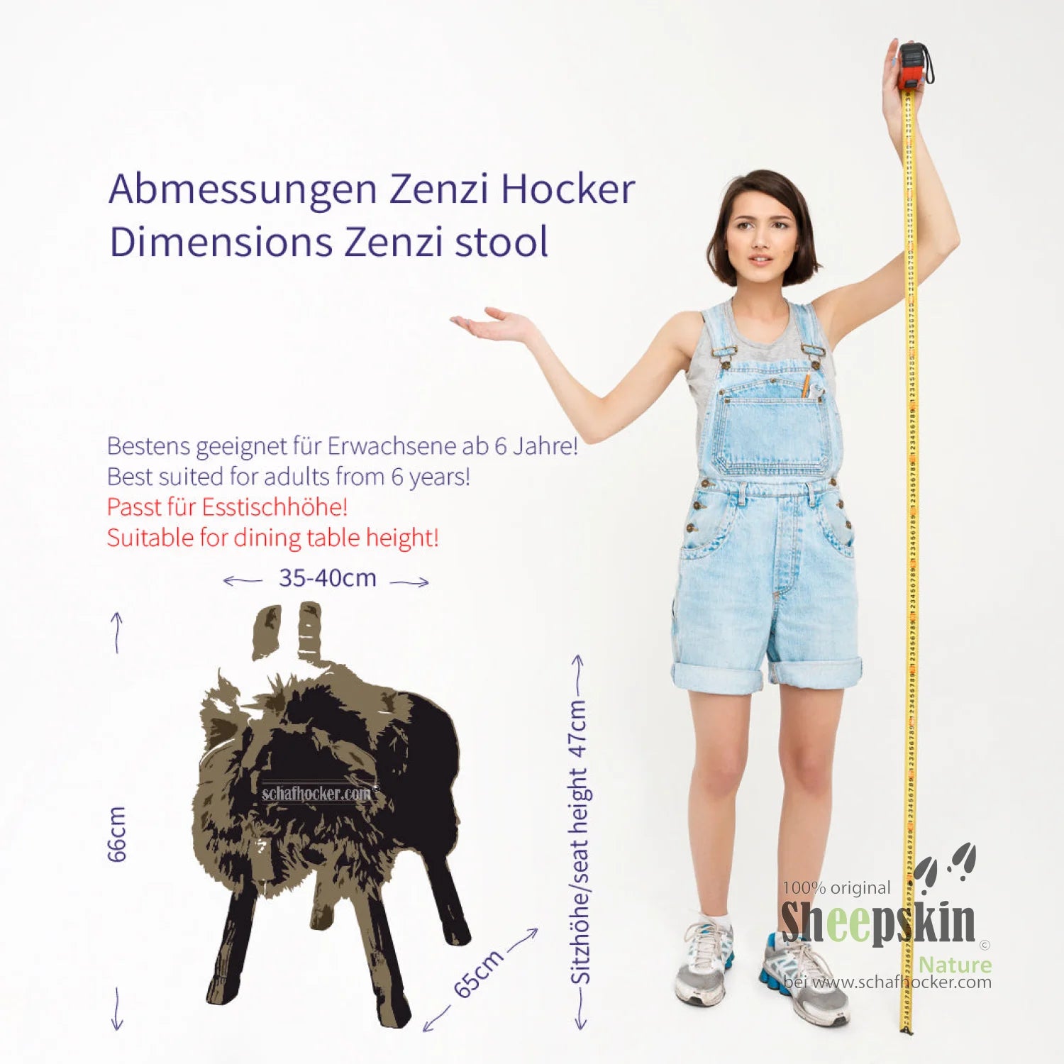 Hocker 𓃶 ’Zenzi die freche Ziege’ weiß limited