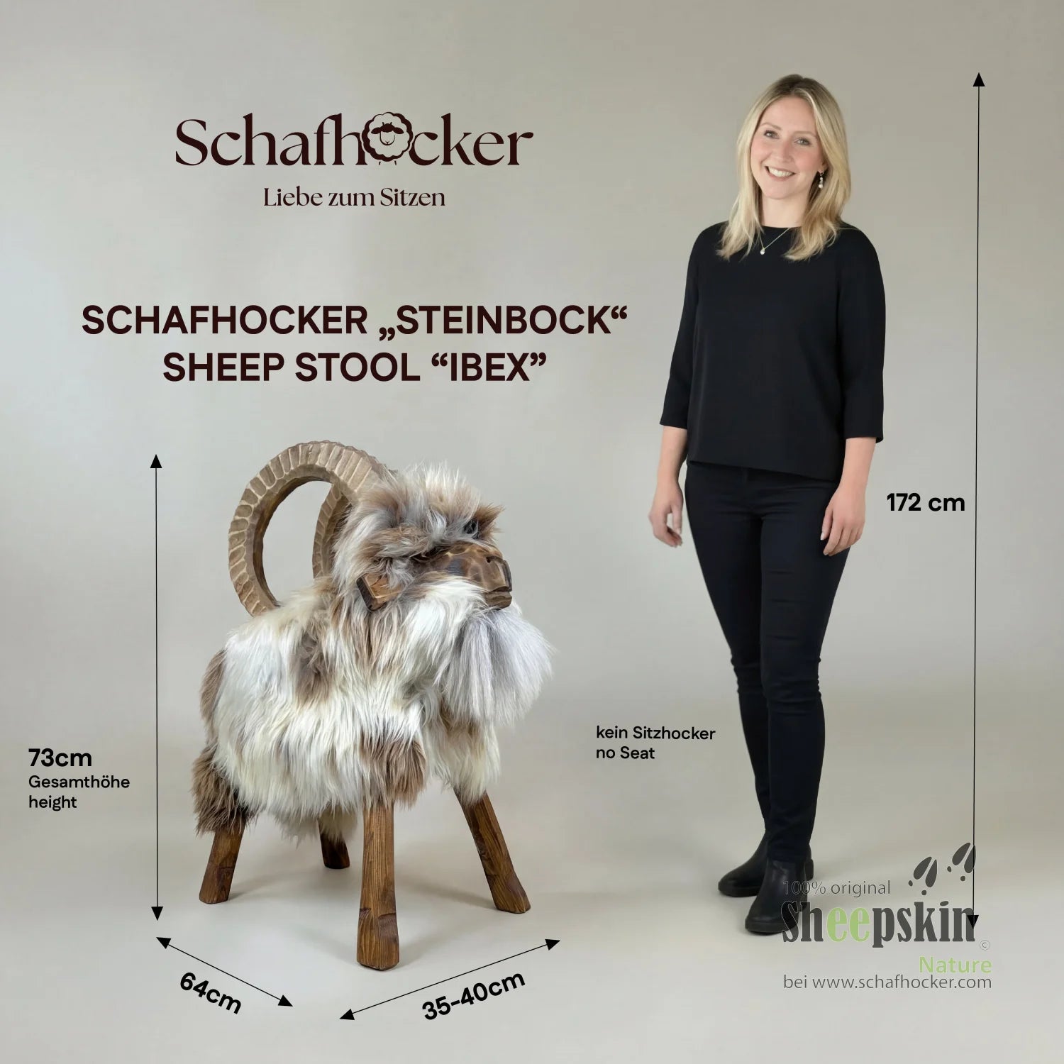 Premium Design Tierhocker Schafhocker »Kian« der Steinbock