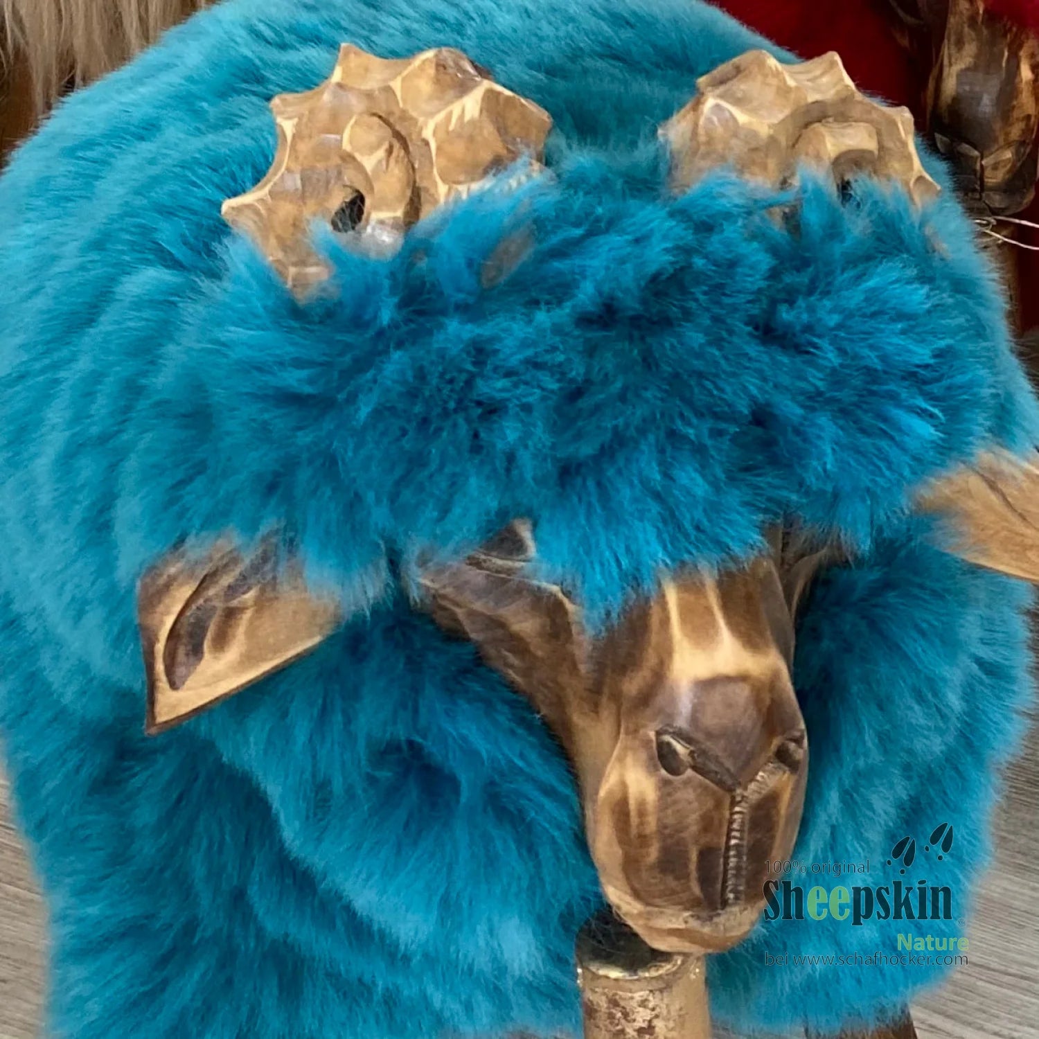 Premium Design Tierhocker ➤ Schafhocker Kinderhocker ’Leo der wilde Bua’ petrol Kinderhocker Bua