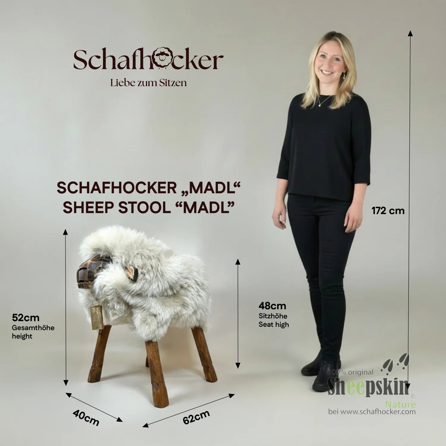 Premium Design Tierhocker Schafhocker »Mona« das klassische