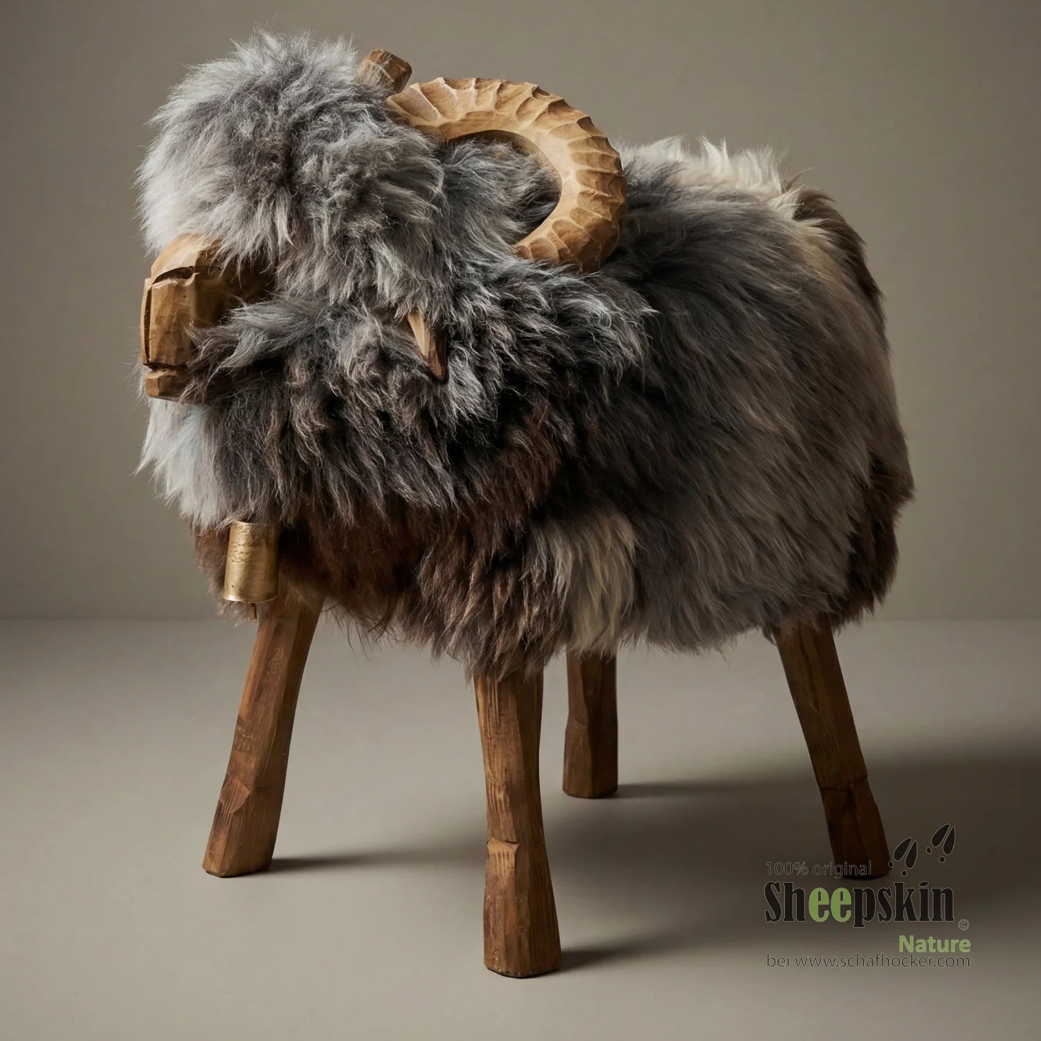 Premium Design Tierhocker Schafhocker Mufflon »Milos« grau