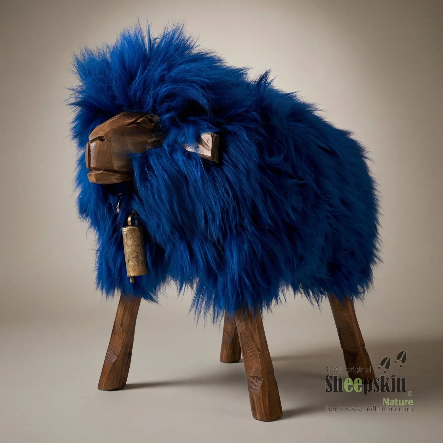 Premium Tierhocker Schafhocker »Emma« das royale Madl blau