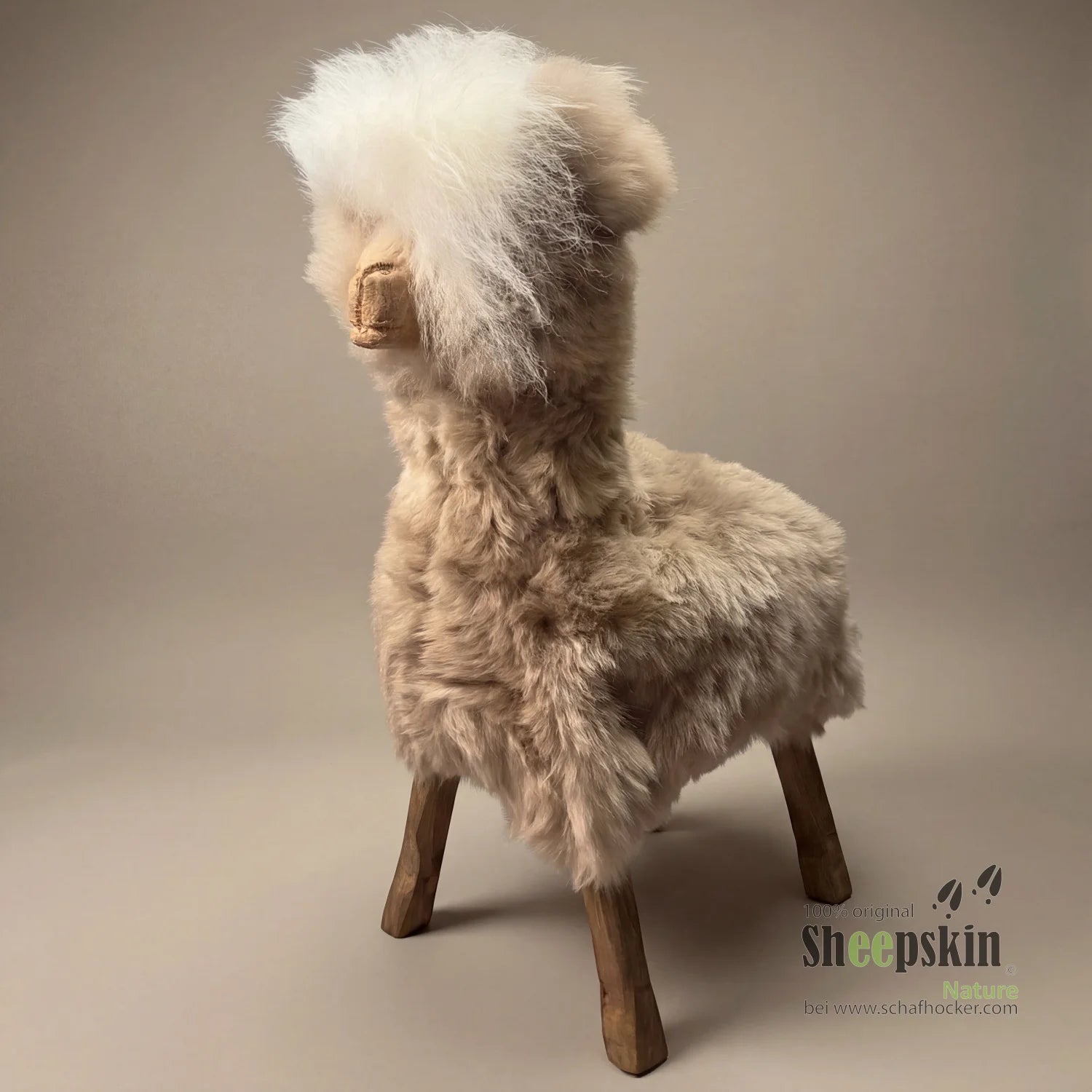 Schafhocker Alpaka »Pepper« Designer Hocker Tierhocker