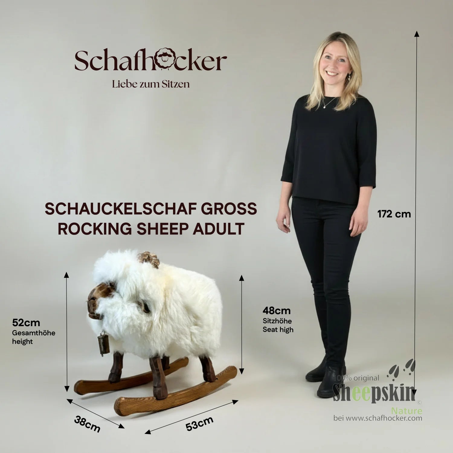 Schafhocker »Erich« das Schaukelschaf eisbär weiß für