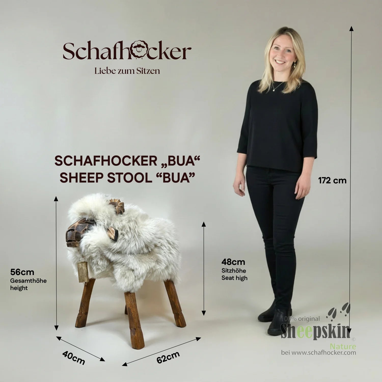 Schafhocker »Finn« der klassische Bua sandy Designer