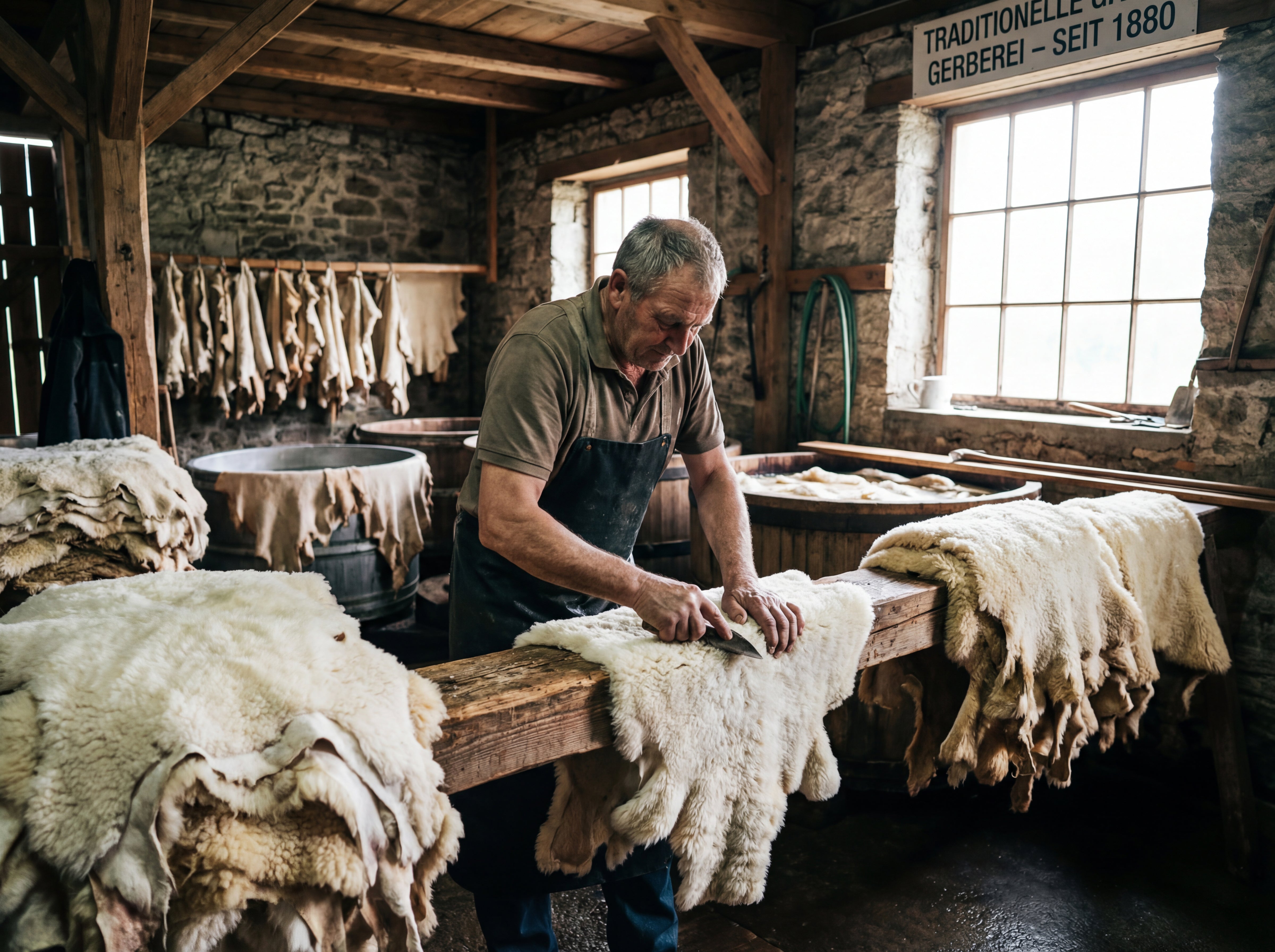 Wie wird Lammfell produziert?