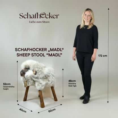 Premium Tierhocker Schafhocker »Antonia« das wilde Madl fox