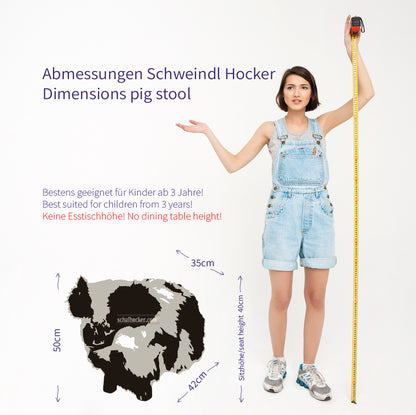 Premium Tierhocker Kinderhocker Schweinchen »Babe« das süße Wollschwein" rosa