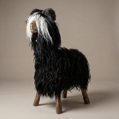 Schafhocker Alpaka Ötzi »Balu« Designer Hocker Tierhocker schwarz