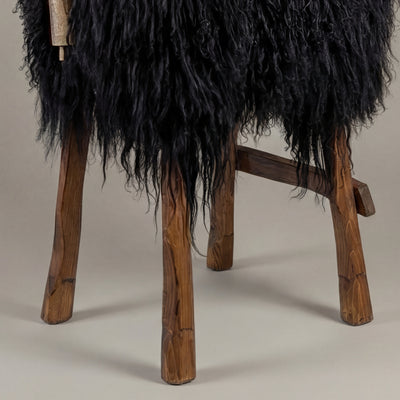 Design Barhocker Tierhocker Schafhocker »Lotte« das wilde Madl" Locki schwarz