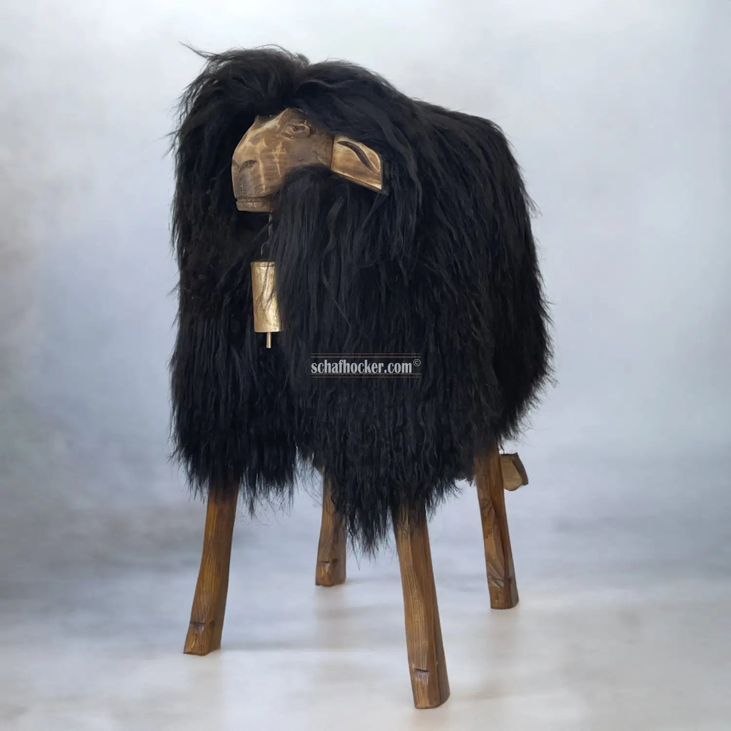 Barhocker ’Locki das wilde Madl’ schwarz Designer Schaf