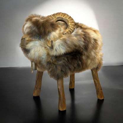 pièce unique absolue | Tabouret mouton Mouflon Charles | Tabouret design tabouret animal mouton