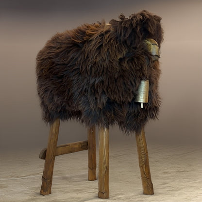 Taburete de bar ➳ Berta la chica salvaje ➳ oso pardo taburete de diseño animal marrón oveja