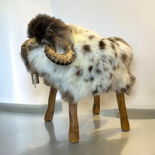 absolute unique piece | Sheep stool Mouflon Georg reverse | Designer stool sheep animal stool