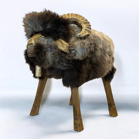 absolute unique piece | Sheep stool Mouflon James | Designer stool sheep animal stool