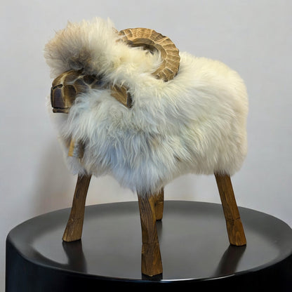 absolute unique piece | Sheep stool Mouflon Jeff | Designer stool sheep animal stool