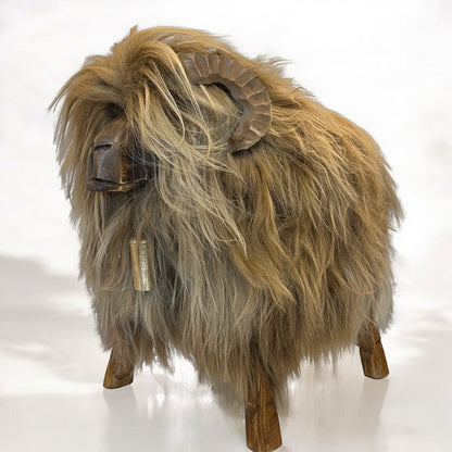 Sheep stool Mouflon Antonio | Designer stool sheep ram animal stool