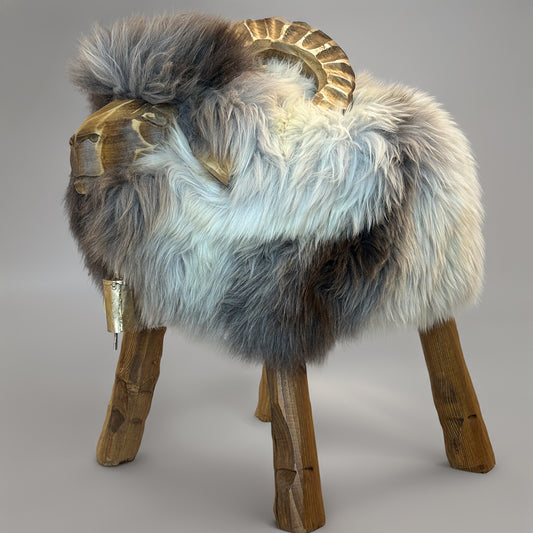absolute unique piece | Sheep stool Mouflon Rene | Designer stool sheep animal stool