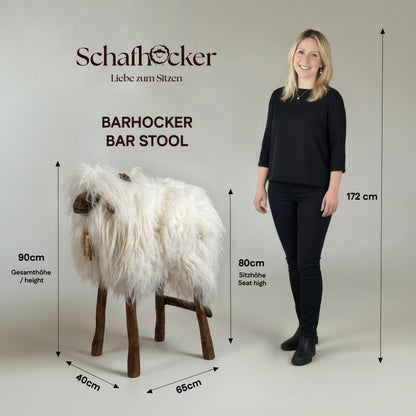 Design Barhocker Tierhocker Schafhocker »Resi« die freche Ziege" Island weiß