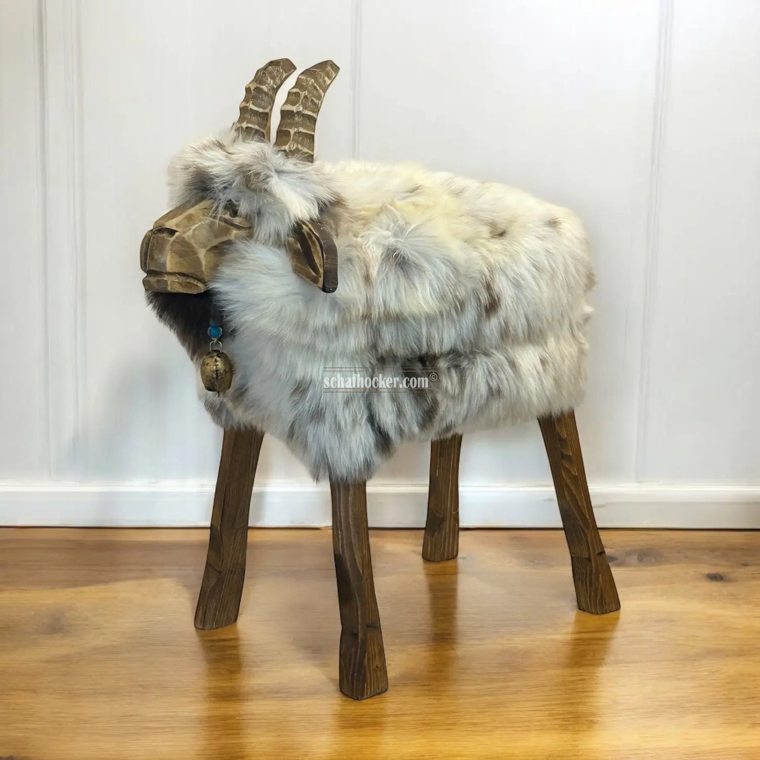 absolutes Einzelstück | Schafhocker Ziege Shaggy | Designer Hocker Schaf Tierhocker Schafhocker Ziege