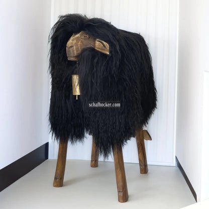 Barhocker ’Locki das wilde Madl’ schwarz Designer Schaf