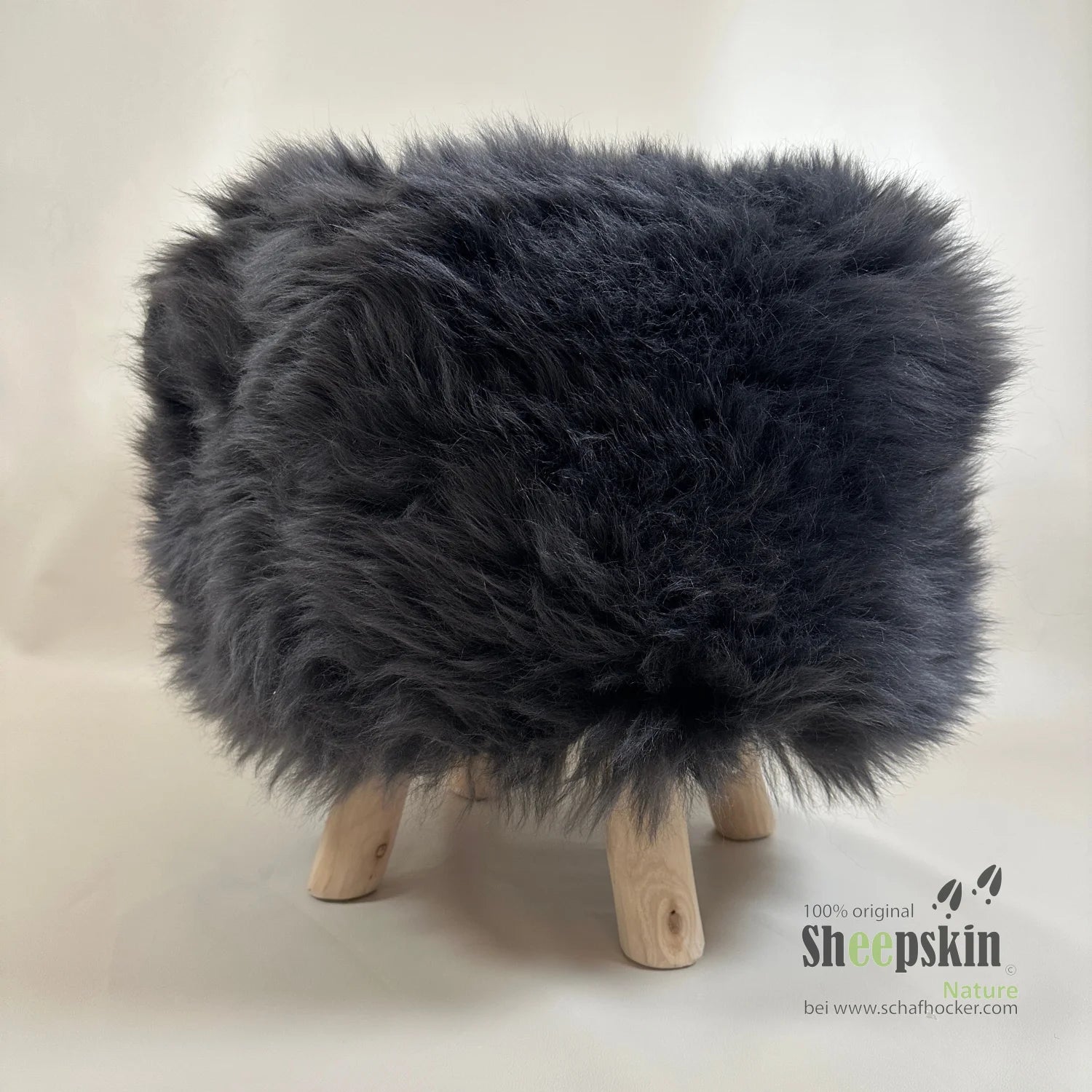 Designer Chalet Schaffell Hocker Fellhocker rund