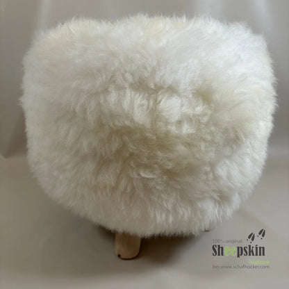 Designer Chalet Schaffell Hocker Fellhocker rund