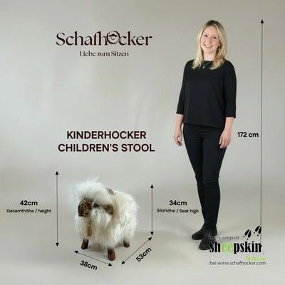 Designer Kinderhocker »Malea« das freche Madl türkis