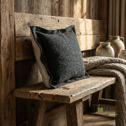 Lammfell Kissen Schaffell Alpenstyle 60cm x 60xm XXL