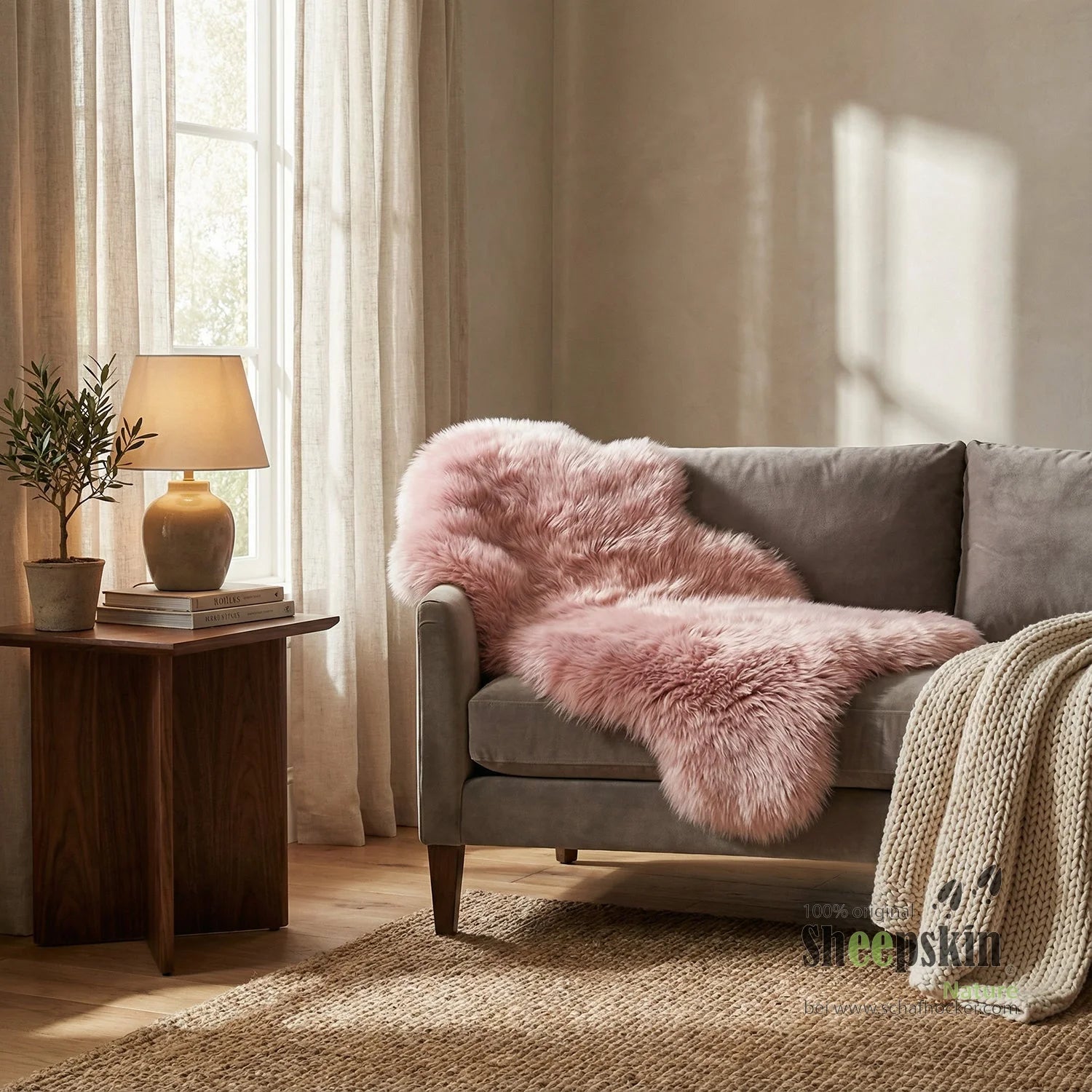 Lammfell Sitzauflage großes Schaffell 110-120cm Fell