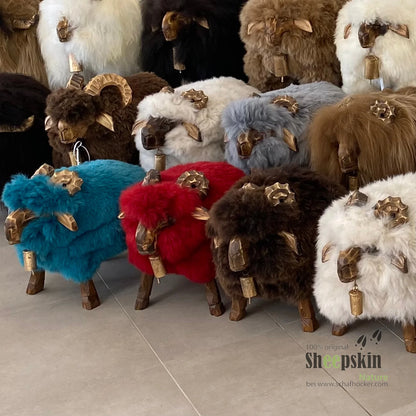 Premium Design Tierhocker ➤ Schafhocker Kinderhocker ’Leo der wilde Bua’ petrol Kinderhocker Bua