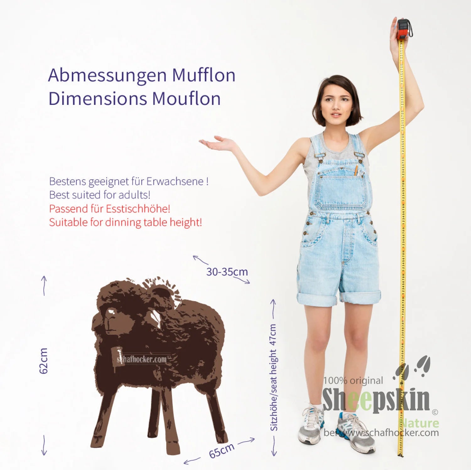 Tierhocker Mufflon 💕 Mani limited dark Designer Barhocker