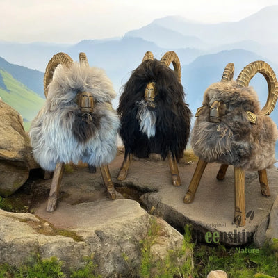 Premium Design Tierhocker ➤ Schafhocker𓃵 Rocky der Steinbock beige limited Schafhocker Steinbock