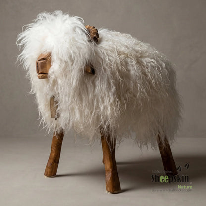 Premium Schafhocker »Josef« der wilde Bua weiß Designer