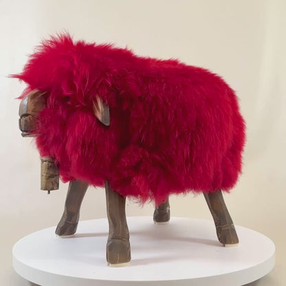 Designer Kinderhocker »Flora« das freche Madl Schafhocker Kids rot