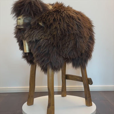 Design bar stool animal stool sheep stool “Berta” the wild girl brown
