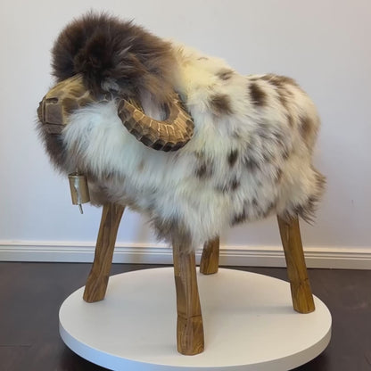 absolute unique piece | Sheep stool Mouflon Georg reverse | Designer stool sheep animal stool