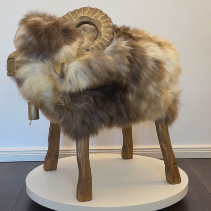 pièce unique absolue | Tabouret mouton Mouflon Charles | Tabouret design tabouret animal mouton