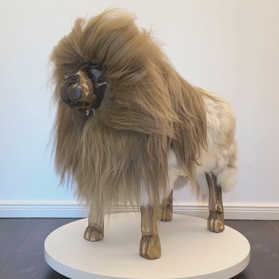 Premium Tierhocker Löwe »Simba« Designer Hocker Schafhocker