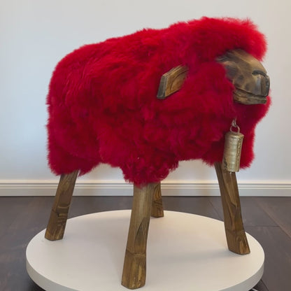 Sheep stool ➳ Mona the classic girl ➳ red designer stool sheep animal stool