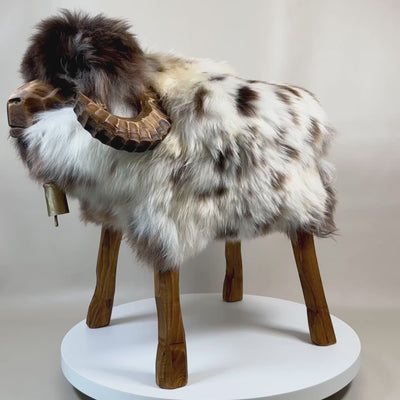 absolutely unique sheep stool Mufflon »Georg« reverse designer animal stool
