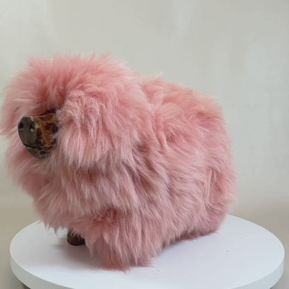 Premium Tierhocker Kinderhocker Schweinchen »Babe« das süße Wollschwein" rosa