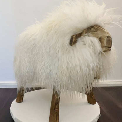 Sgabello pecora ➳ Josefa la ragazza selvaggia ➳ sgabello design bianco orso polare sgabello animale pecora