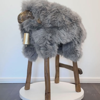 Bar stool ➳ Sterling the classic Madl ➳ silver gray animal stool sheep